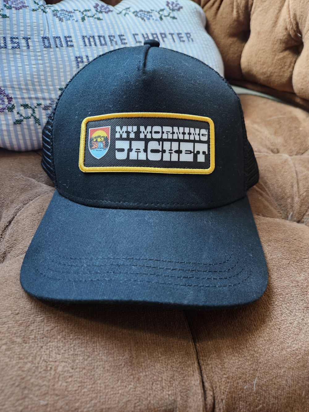 Black My Morning Jacket Trucker Hat - Embroidered Patch